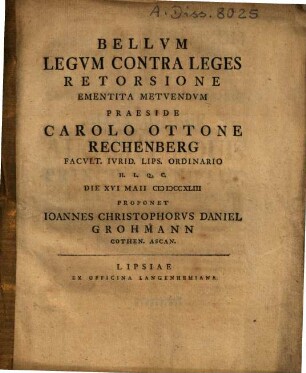 Bellum legum contra leges retorsione ementita metuendum