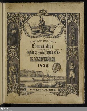 1856: Königl.-Sächs. gnädigst concess. Pirnaischer Haus- und Volks-Kalender
