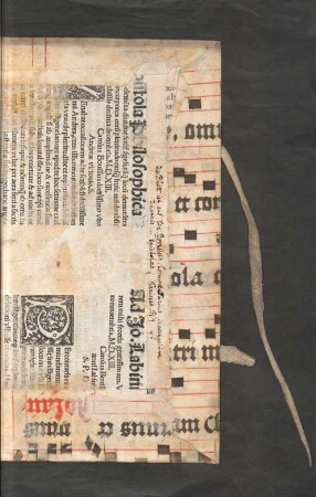 Druckfragment aus Carolus Bovillus: Commentarius in primordiale evangelii divi Johanni. Vita remundi eremitae ... Paris 1514