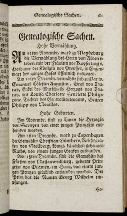 Genealogische Sachen.