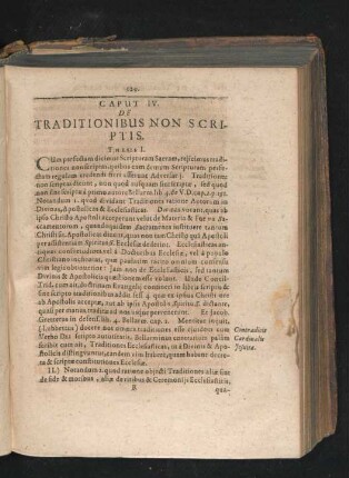 Caput IV. De Traditionibus Non Scriptis.