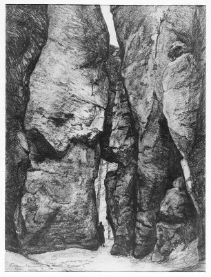 Bernkopf, Georg: Felsendom an der Kleinen Gans. Um 1940/1943. Kohlezeichnung?