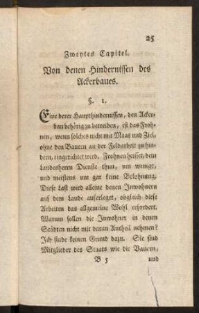25-88, Zweytes Capitel. Von denen Hindernissen des Ackerbaues.