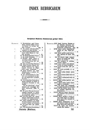 Index Rubricarum
