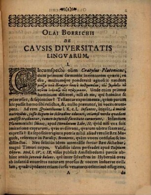 Olai Borrichii De Causis Diversitatis Lingvarum Dissertatio