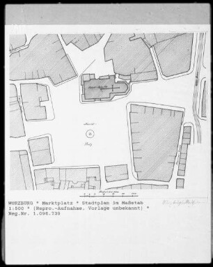 Würzburg, Plan des Marktplatzes im Maßstab 1 : 500