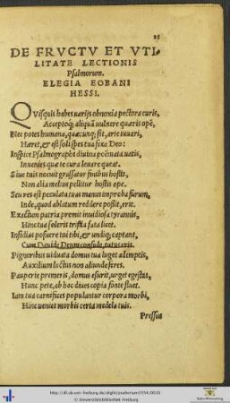 De Fructu Et Utilitate Lectionis Psalmorum