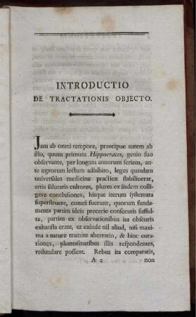 Introductio De Tractationis Objecto.