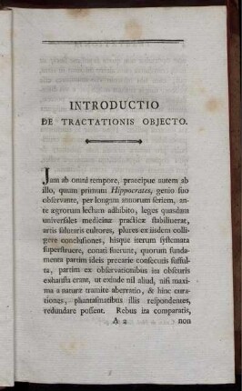 Introductio De Tractationis Objecto.