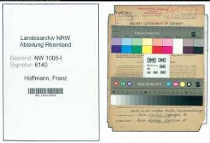 Entnazifizierung Franz Hoffmann , geb. 16.06.1897 (Hilfsarbeiter)