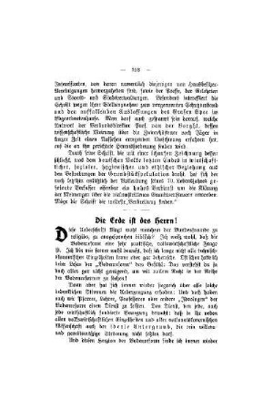 Die Erde ist des Herrn!