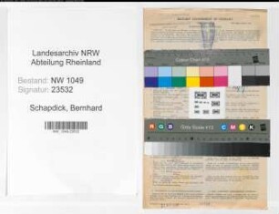 Entnazifizierung Bernhard Schapdick , geb. 02.06.1899 (Zugschaffner)
