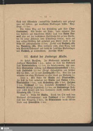 III. Gebiet der Freiberger Mulde