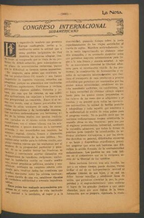 Congreso internacional sudamericano