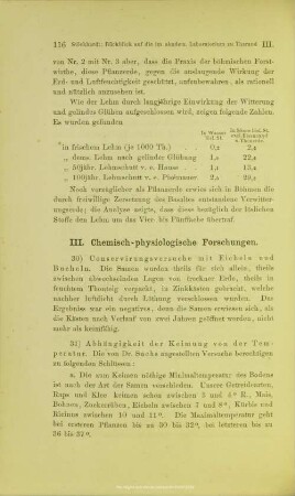 III. Chemisch-physiologische Forschungen.