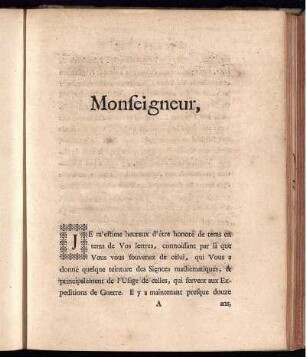 Monseigneur, ...