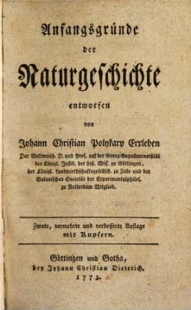 Anfangsgründe der Naturgeschichte