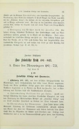 Zweiter Abschnitt. Das fränkische Reich 481-843