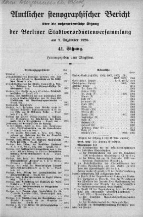 Sitzung 41, 7. Dezember 1926