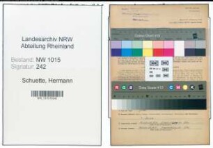 Entnazifizierung Hermann Schuette , geb. 15.05.1911 (Arbeiter)