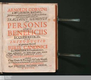 1: De personis ecclesiasticis