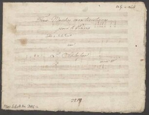 3 Marches, pf, op. 10 - BSB Mus.Schott.Ha 2086-2 : [title page:] Trois Marches caractéristiques // pour le Piano // dediès à Mr Ch. Rinck // par // L. Schloesser // oeuvre 10