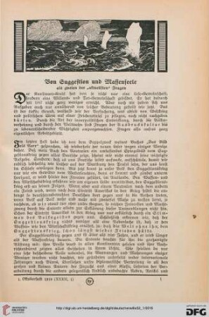 32: Von Suggestion und Waffenseele : als zweien der "aktuellsten" Fragen