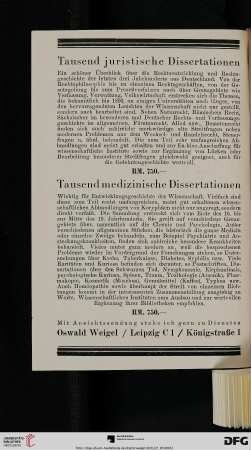 Tausend juristische Dissertationen