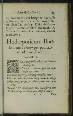 Hodoeporicum Israelitarum ex Aegypto per mare rubrum, Exod. 14. vers. 2.