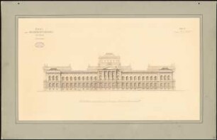 Reichsgericht, Leipzig: Aufriss Rückansicht 1:200