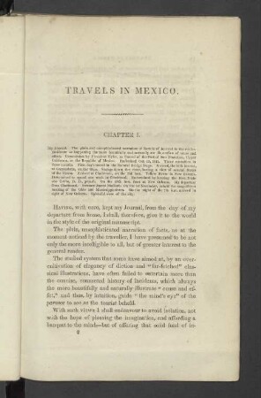 Travels in Mexico. Chapter I.