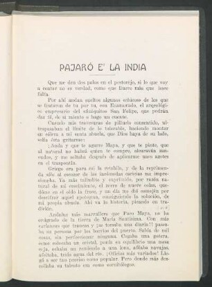 Pajaró e' la India