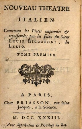 Nouveau théatre italien, 1