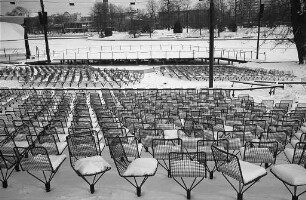 Stadtgarten im Schnee.