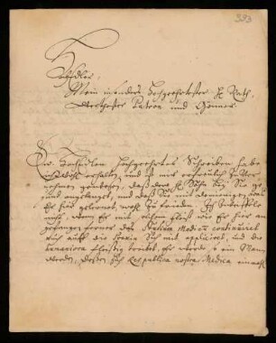Brief von Friedrich Hoffmann an Johann Dolaeus