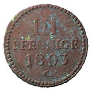 Fundmünze, Dreier (NZ), 3 Pfennig, 1803