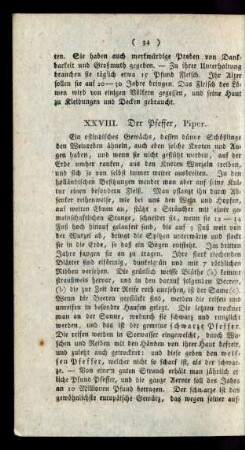 XXVII. Der Pfeffer, Piper.