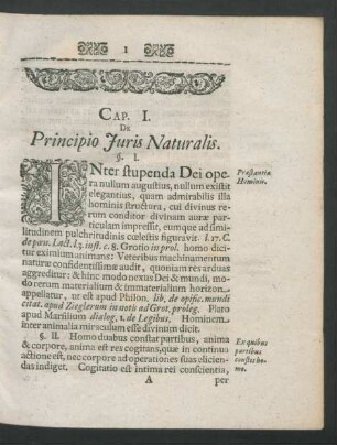 Cap. I. De Principio Juris Naturalis