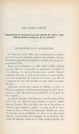 Deuxieme partie. Considerations generales