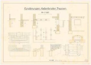 Fundierungen, Kellerfenster, Treppen: Details 1:20