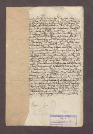 Landtagsabschied zwischen Markgrafen Georg Friedrich von Baden-Durlach und den Abgeordneten der oberen Markgrafschaft