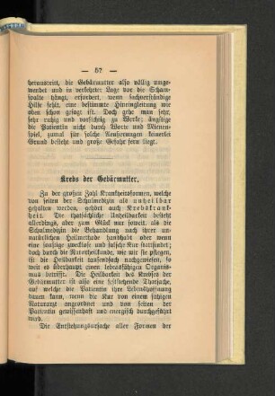 Krebs der Gebärmutter.