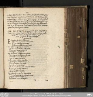 Ode, De Morte Clariss. Et Consultißimi Viri, D. Chiliani Vogleri, I.V.D. & Professoris in Academia Tubingensi celeberrimi, 16.Martii, Anno Christi 1585. piè defuncti: scripta à M. Maulo Vuenigero Cygnocomense.