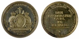 Fürstenhäuser, Kgl. Linie, König Friedrich VI. (1808 - 1839): Medaille auf das 60-jährige Amtsjubiläum des Landgrafen Carl zu Hessen als Statthalter von Schleswig-Holstein
