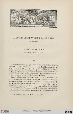 3. Pér. 14.1895: L' enseignement des beaux-arts en France, 2 : le siècle de Louis XIV