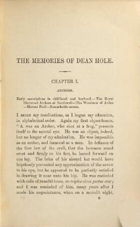 The memories of Dean Hole, 1