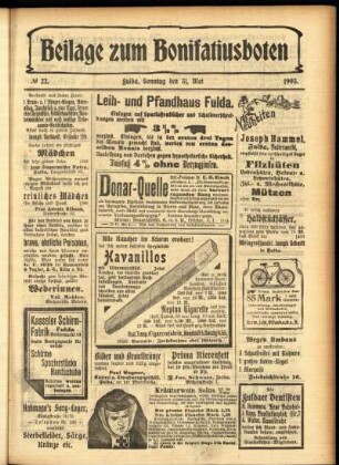 Zweite Ausgabe vom Sonntag, den 31. Mai 1903.