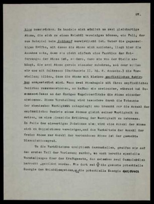 Annahme empfindlicher Bezierke an Atomen