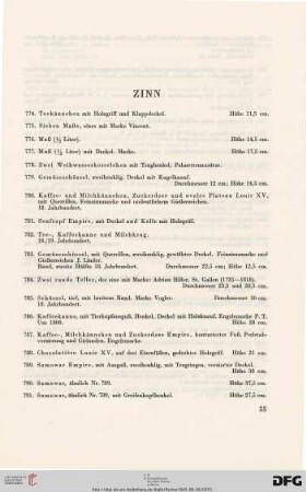 Zinn (Nr. 774-980)