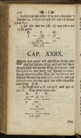 Cap. XXIIX. Wenn forn gantze und gebrochene hinten aber eintzel gebrochene stehen, [...]